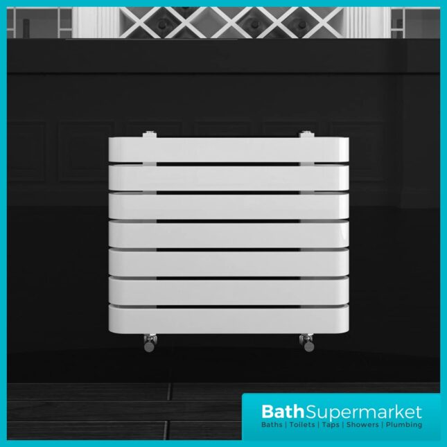 Kartell Denver White Designer Heated Towel Rail 600mm x 500mm