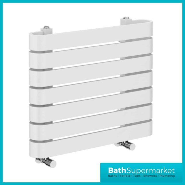 Kartell Denver White Designer Heated Towel Rail 600mm x 500mm