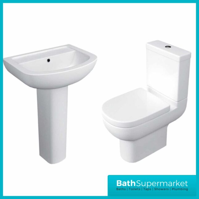 Kartell Studio 4 Piece Bathroom Set - WC Toilet & 550mm Basin
