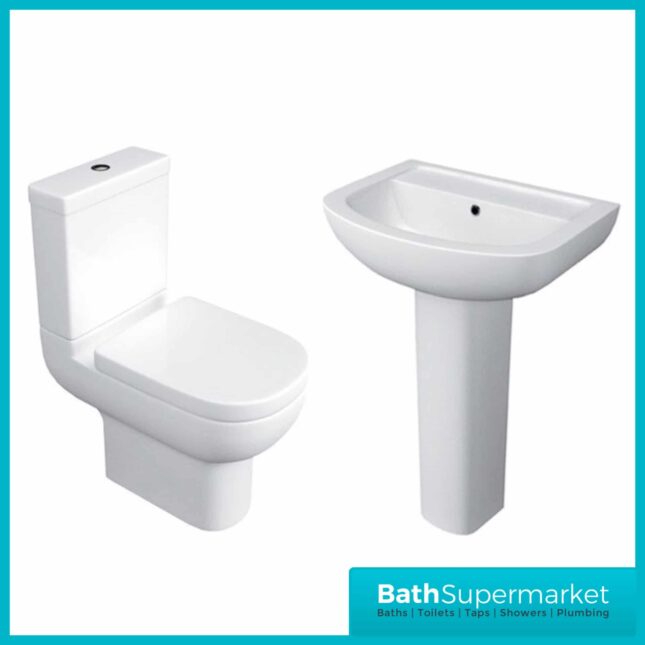Kartell Studio 4 Piece Bathroom Set - WC Toilet & 550mm Basin
