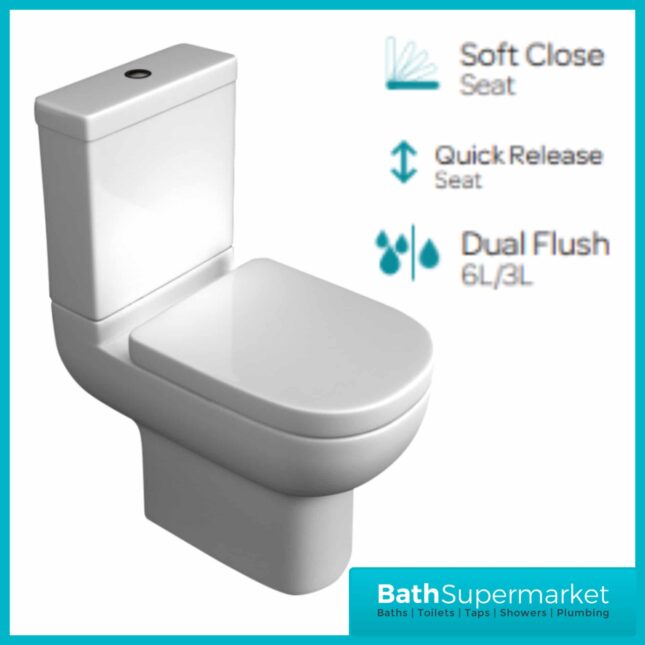 Kartell Studio 4 Piece Bathroom Set - WC Toilet & 550mm Basin