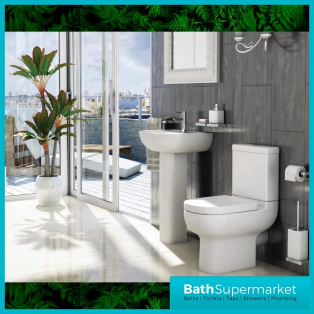 Kartell Studio 4 Piece Bathroom Set - WC Toilet & 550mm Basin