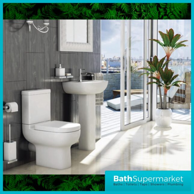 Kartell Studio 4 Piece Bathroom Set - WC Toilet & 550mm Basin