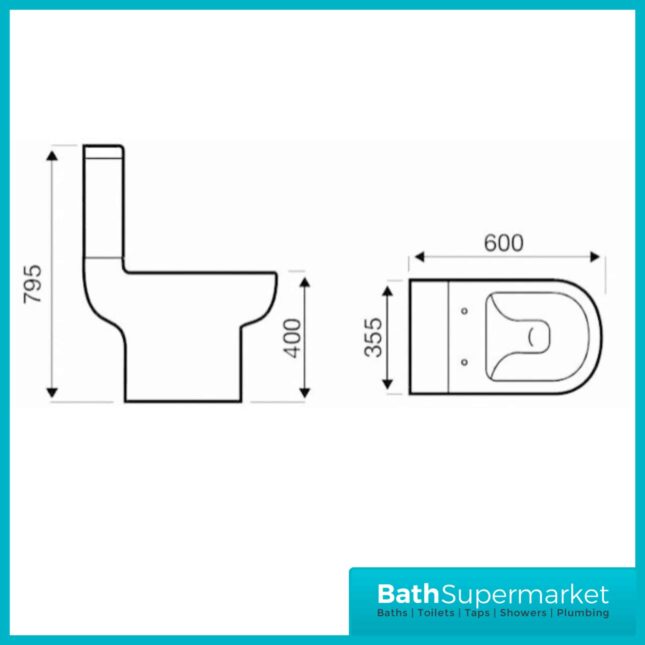 Kartell Studio 4 Piece Bathroom Set - WC Toilet & 550mm Basin