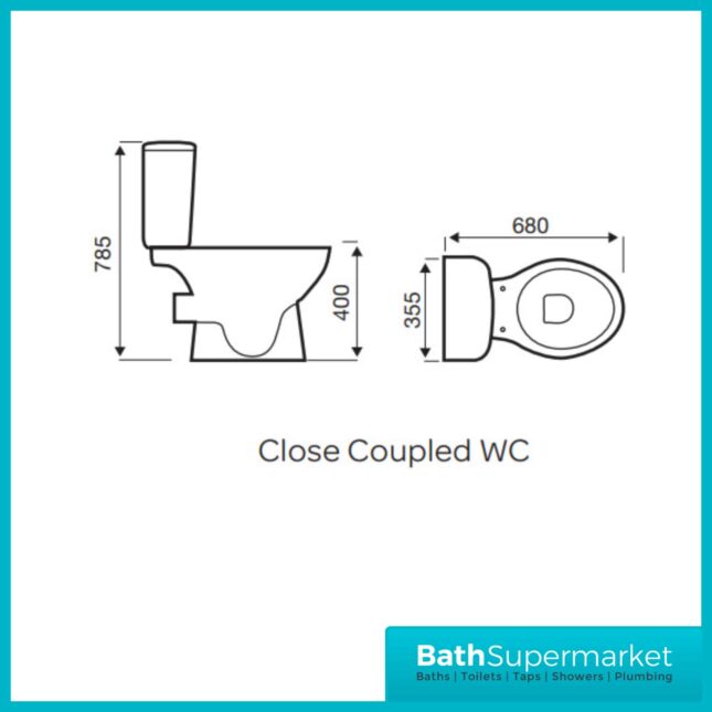 Kartell Milton 4 Piece Bathroom Set - WC Toilet & 550mm Basin