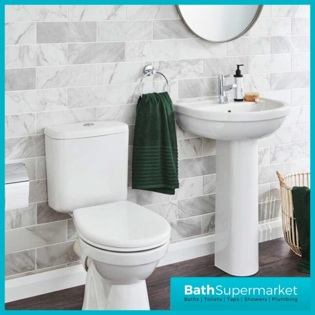 Kartell Milton 4 Piece Bathroom Set - WC Toilet & 550mm Basin