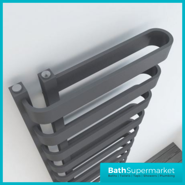 Kartell Texas Anthracite Designer Heated Towel Rail 500mm x 850mm