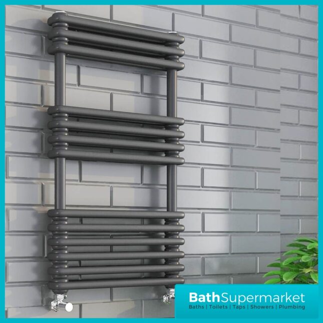 Kartell Kolumn Anthracite Designer Heated Towel Rail 500mm x 1140mm
