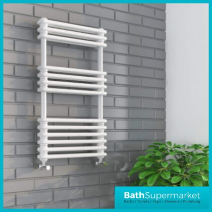 Kartell Kolumn White Designer Heated Towel Rail 500mm x 832mm