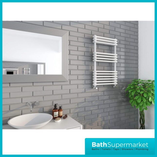 Kartell Kolumn White Designer Heated Towel Rail 500mm x 832mm