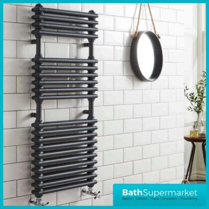 Kartell Kolumn Anthracite Designer Heated Towel Rail 500mm x 1140mm