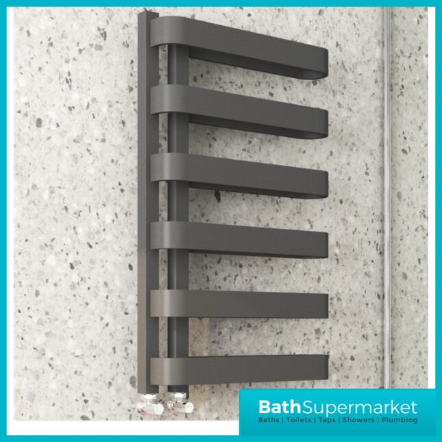 Kartell Texas Anthracite Designer Heated Towel Rail 500mm x 850mm