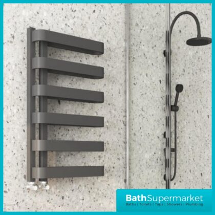 Kartell Texas Anthracite Designer Heated Towel Rail 500mm x 850mm
