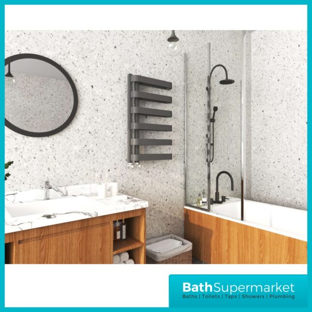Kartell Texas Anthracite Designer Heated Towel Rail 500mm x 850mm