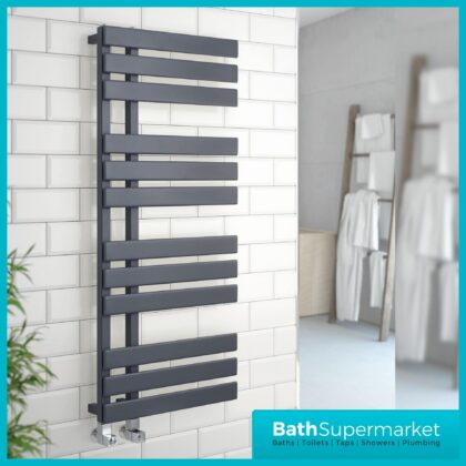 Kartell Oregon Anthracite Designer Heated Towel Rail 500mm x 1180mm