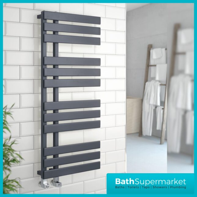 Kartell Oregon Anthracite Designer Heated Towel Rail 500mm x 1180mm
