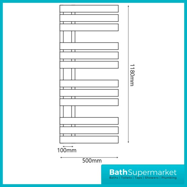 Kartell Oregon Anthracite Designer Heated Towel Rail 500mm x 1180mm