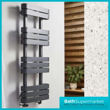 Kartell Tampa Anthracite Designer Heated Towel Rail 500mm x 1200mm