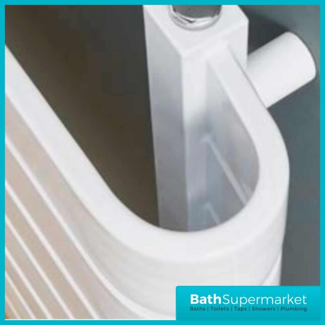 Kartell Denver White Designer Heated Towel Rail 600mm x 500mm