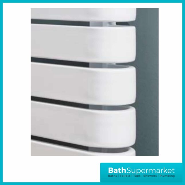 Kartell Denver White Designer Heated Towel Rail 600mm x 500mm