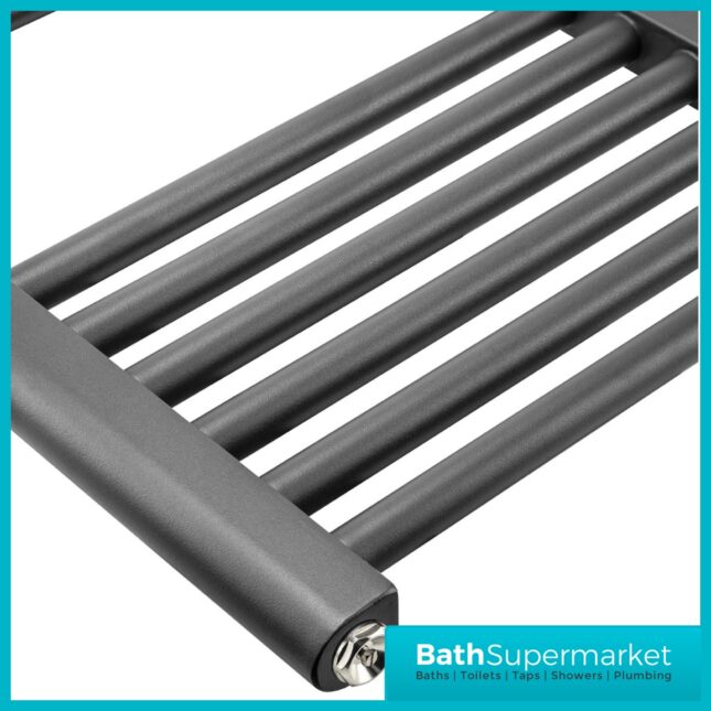 Matt Anthracite Straight Heated Towel Rail 600mm Wide-Various Heights