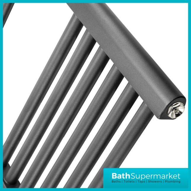 Matt Anthracite Straight Heated Towel Rail 600mm Wide-Various Heights