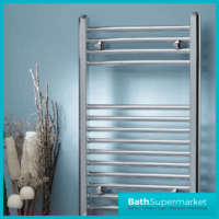 K-Rail Chrome Straight Towel Rail 300mm Wide - Various Heights