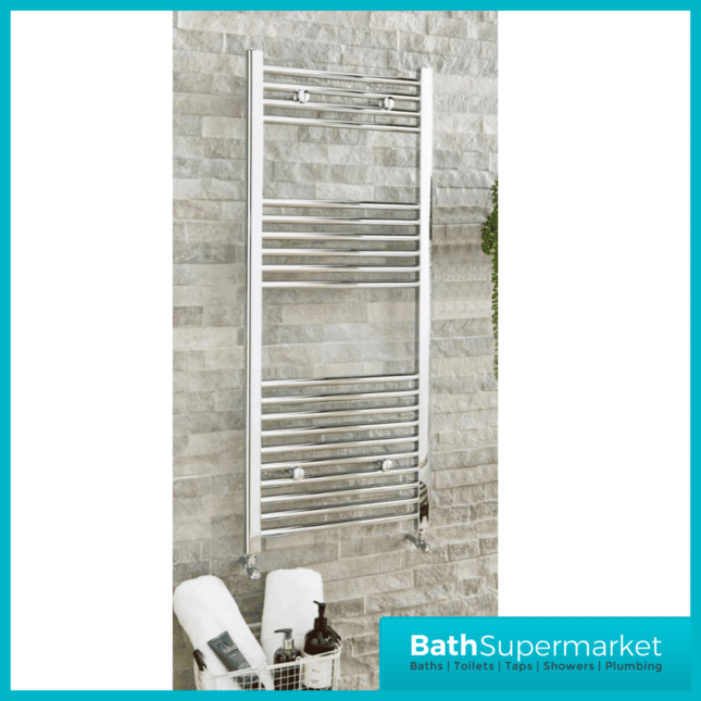 K-Rail Chrome Straight Towel Rail 300mm Wide - Various Heights