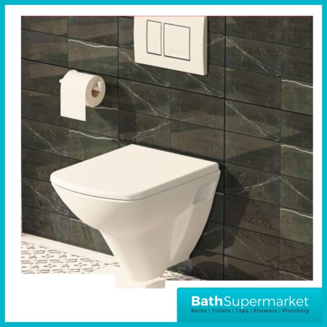 Bano Square Compact Wall Hung Toilet & Soft Close Seat