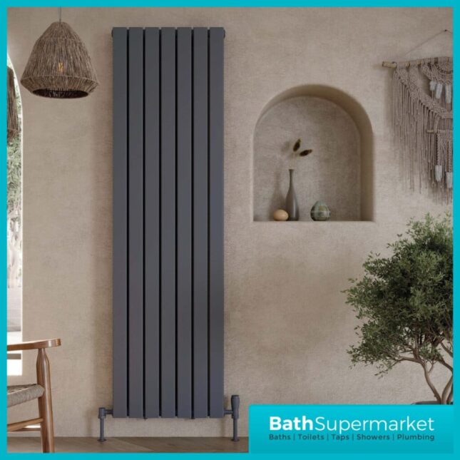 Sognare Bravo Anthracite Single Panel Designer Radiator 1800mm x Various Widths