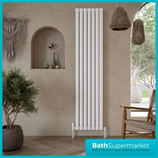 Sognare Bravo White Single Panel Designer Radiator 1600mm Height - Various Width