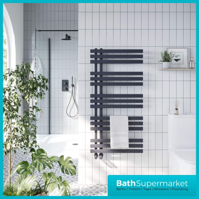Sognare Elize Anthracite Designer Towel Radiator 500mm x Various Heights