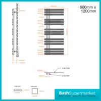Sognare Elise Anthracite Designer Towel Radiator 600mm x Various Heights