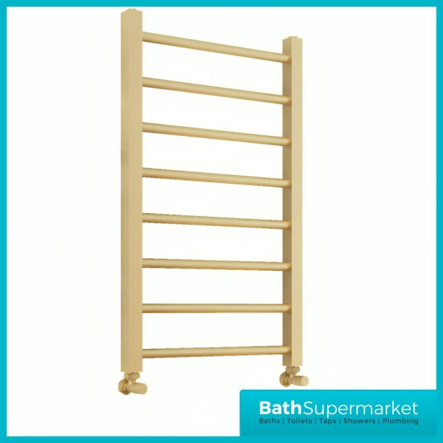 Sognare Vibe Brushed Brass Designer Towel Rail Radiator 500mm Width x 800mm High