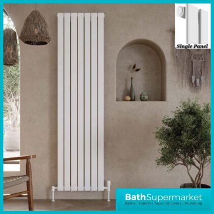 Sognare Bravo White Single Panel Radiator 1800mm Height - Various Widths