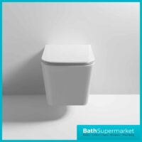 Ava Square Wall Hung Rimless Bathroom WC Slim Soft Close Seat