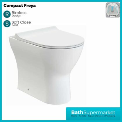 Freya Back To Wall Rimless Short Projection 500mm Toilet & Soft Close Seat