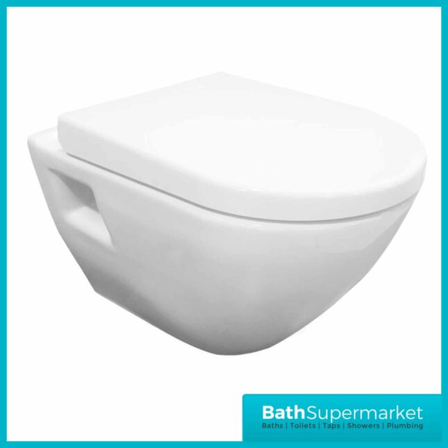 Provost Round Wall Hung Toilet Pan & Soft Close Toilet Seat
