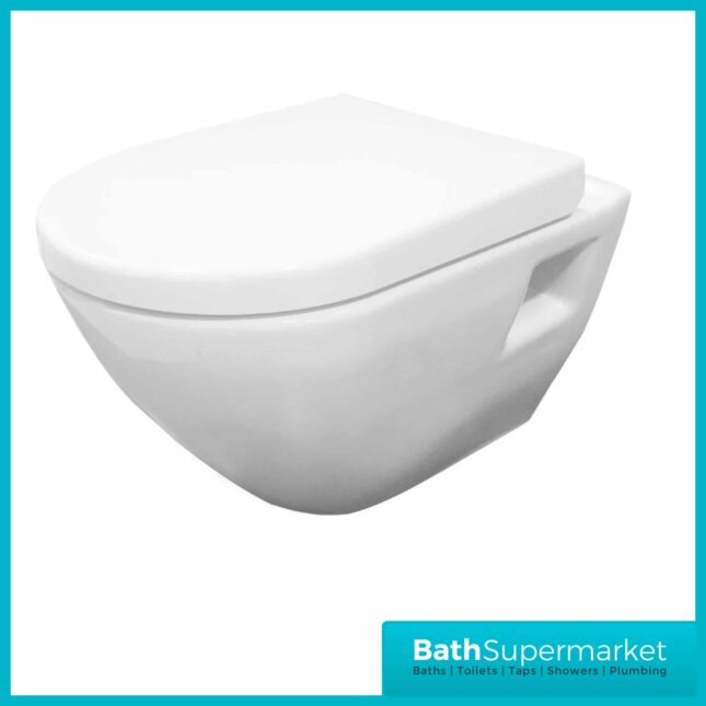 Provost Round Wall Hung Toilet Pan & Soft Close Toilet Seat
