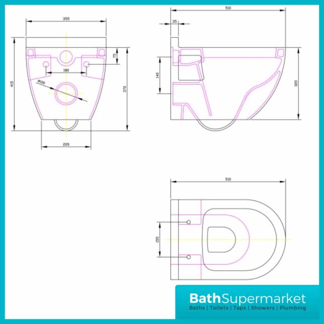 Provost Round Wall Hung Toilet Pan & Soft Close Toilet Seat