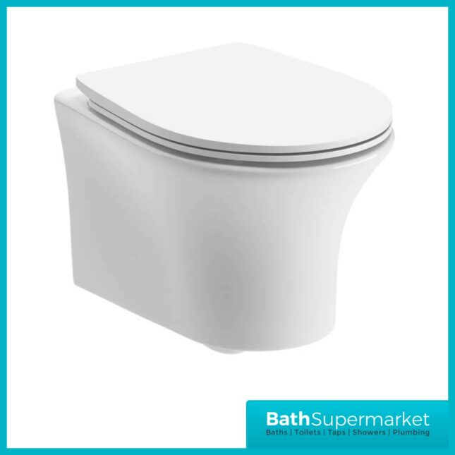 Sandro Round Wall Hung Rimless Bathroom Pan & Soft Close Toilet Seat