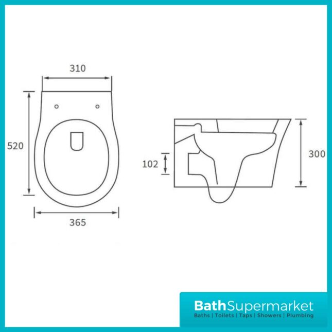 Sandro Round Wall Hung Rimless Bathroom Pan & Soft Close Toilet Seat