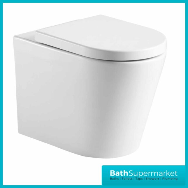 Ferrara Round Wall Hung Rimless Bathroom Pan & Soft Close Toilet Seat