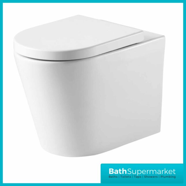 Ferrara Round Wall Hung Rimless Bathroom Pan & Soft Close Toilet Seat