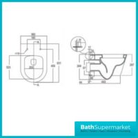 Ferrara Round Wall Hung Rimless Bathroom Pan & Soft Close Toilet Seat - Image 4