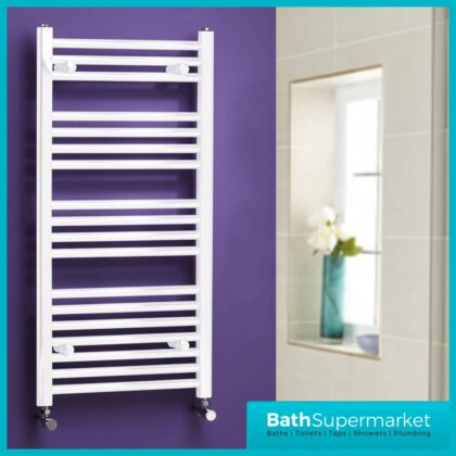 Kartell K-Rail White Straight Towel Rail 600mm Wide - Various Heights