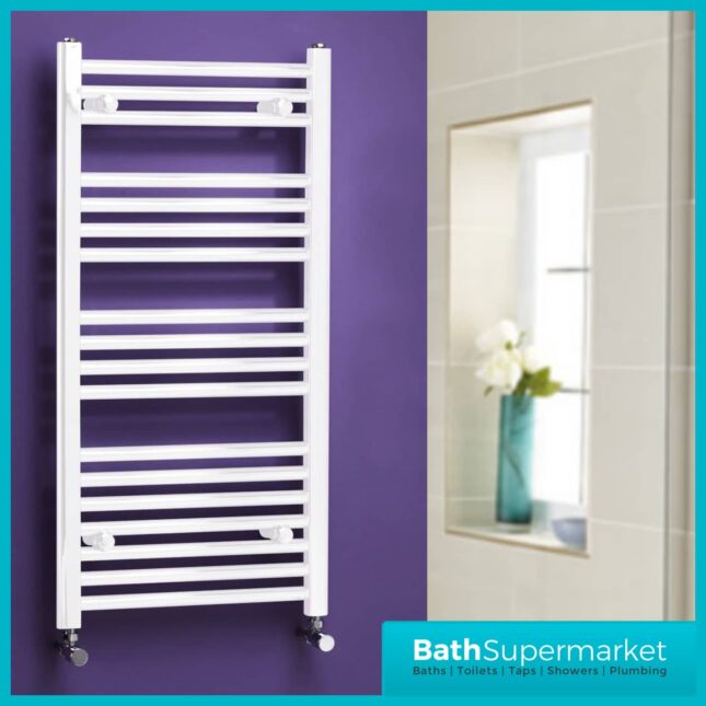 Kartell K-Rail White Straight Towel Rail 600mm Wide - Various Heights