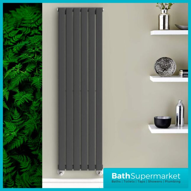 Boston Anthracite Designer Radiator 1200mm Wide x Various Heights