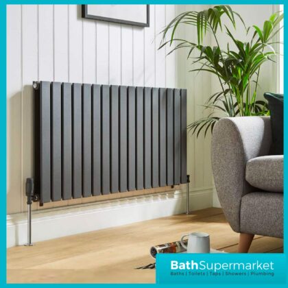Boston Anthracite Horizontal Double Panel Radiator 600mm Height x Various Widths
