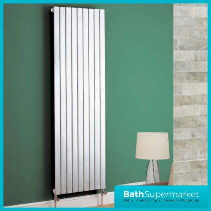 Boston White Designer Radiator 1200mm Wide x Various Heights